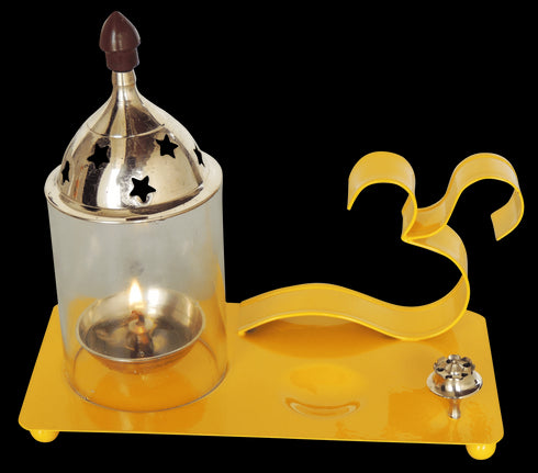 Iron and Brass Om Chimney Deepak Red 0.34Kg