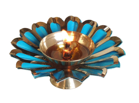 Iron and Brass Deepak Blue Colour 0.04Kg