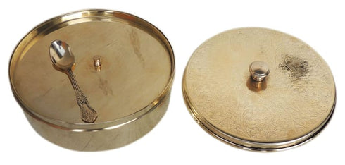 Brass Masala Box Set With Spoon 1.6Kg