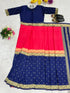 Ethnic Suits Zip and go Saree for Wedding Orange Blue Color
