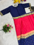 Ethnic Suits Zip and go Saree for Wedding Orange Blue Color