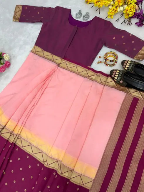 Ethnic Suits Zip and go Saree for Wedding Pink Color