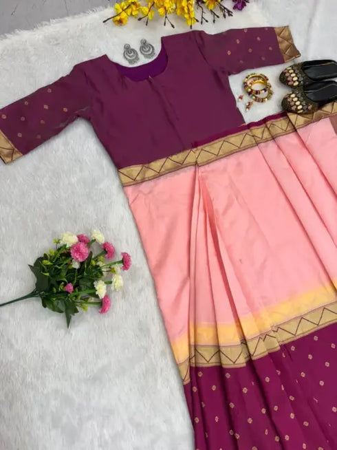 Ethnic Suits Zip and go Saree for Wedding Pink Color