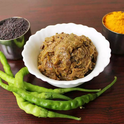 Prakruthi Green Chili With Out Garlic Pickle