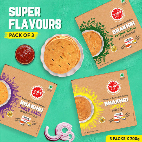 Stuti Khakhra Super Flavours Dry Bhakhri Combo 3 Flavours