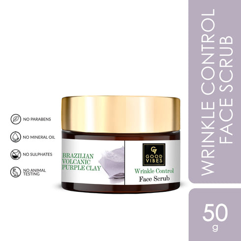 Good Vibes Brazilian Volcanic Purple Clay Wrinkle Control Face Scrub 50g