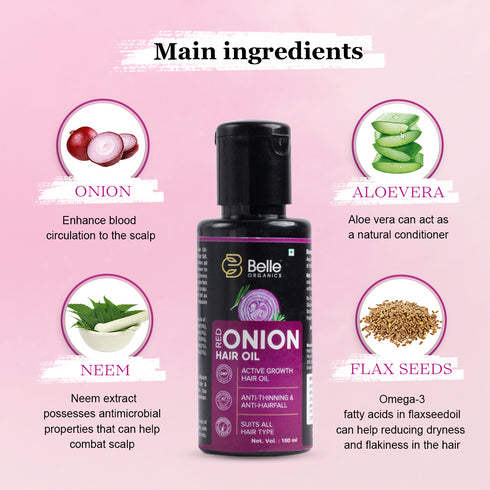 Belle Organics 100% Natural Red Onion Hair Oil