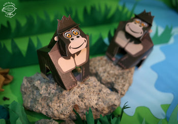 BOX SET of 12 DIY Mini Endangered Animals Paper Craft Kits