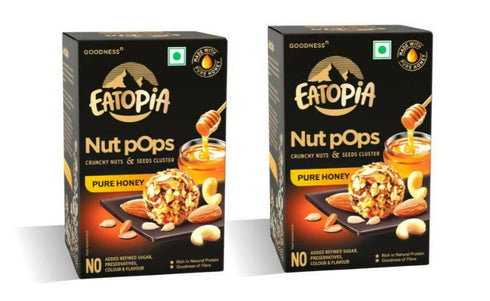 Eatopia Nut Pops Crunchy Nuts & Seeds Cluster | Pure Honey