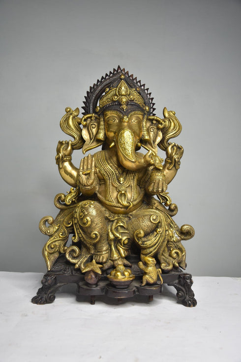 Brass Ganesh Ji God Idol Statue 20.1Kg