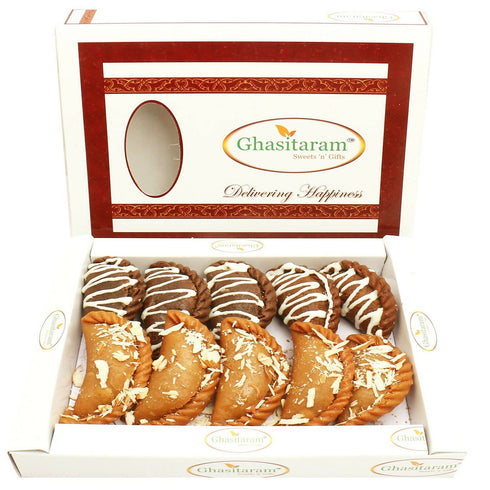 Ghasitaram Holi Sweets | Chocolate and Traditional Gujiyas Box