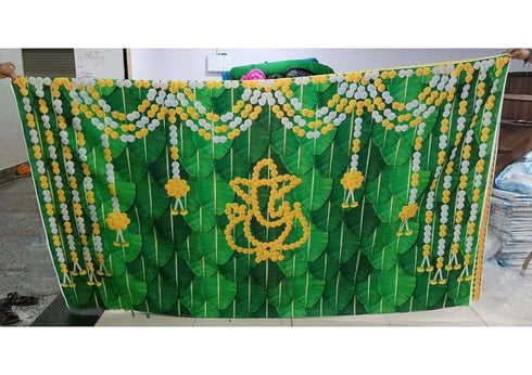 Indian Pooja Backdrop Cloth/Wedding Decor/Ganesha /Pichwai Cow/Pooja decor/Party Events/Decoration/Fabric 3D printing/Kolam Pooja Print