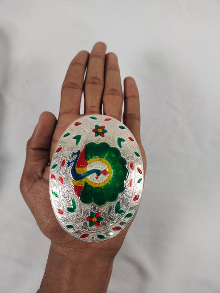 Pure Silver Soap Box Peacock Design 72.6g