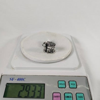 Pure Silver Cow And Calf Oxidized Antique Idol 29.33 Grams