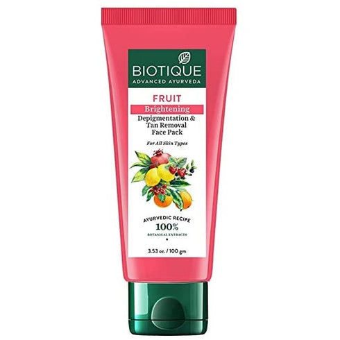 Biotique Advanced Ayurveda Fruit Brightening Depigmentation And Tan Removal Face Pack