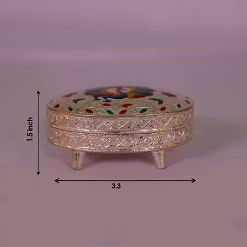 Pure Silver Soap Box Peacock Design 72.6g