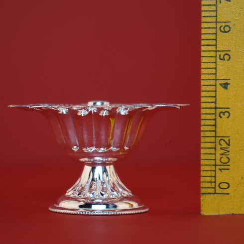 Pure Silver Flower Shaped Diya 42 grams Pair