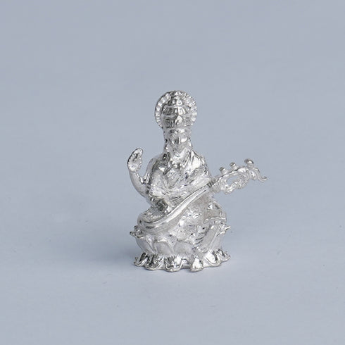 Pure Silver Saraswathi Idol Soild 33.5g