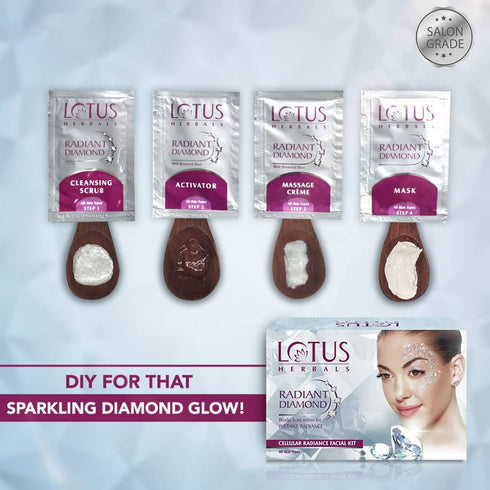 Lotus Radiant Diamond Cellular Radiance Salon Grade 4 Facial Kit