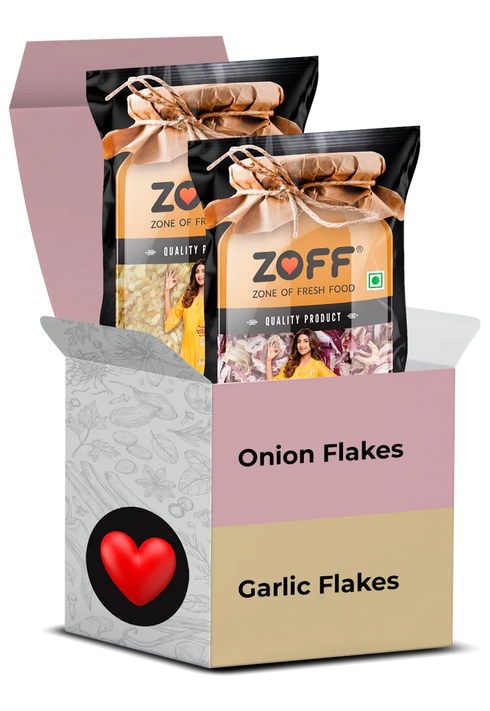 Zoff Onion Flakes & Garlic Flakes | 250gm each Pack of 2