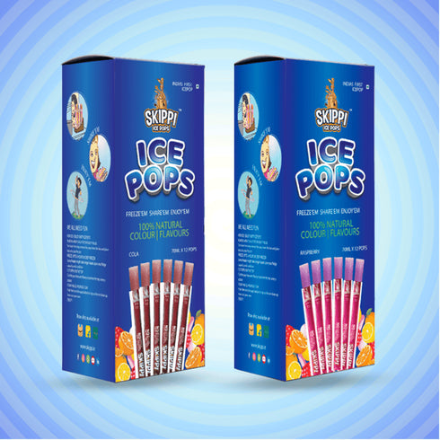 Skippi Ice Pops Cola| Raspberry Combo Flavor Skippi Natural Ice Pop