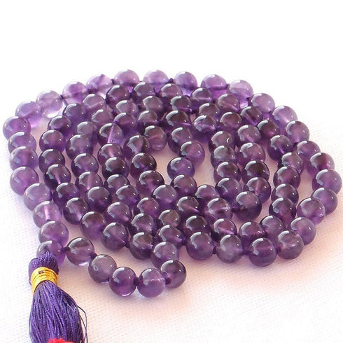 Natural Amethyst Mala - 108 + 1 Beads