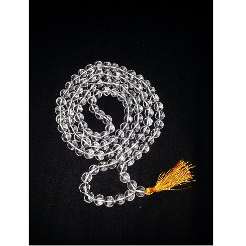 Natural Sphatik Mala For Wearing Purpose 7.00 7.30 Mm Round Cut