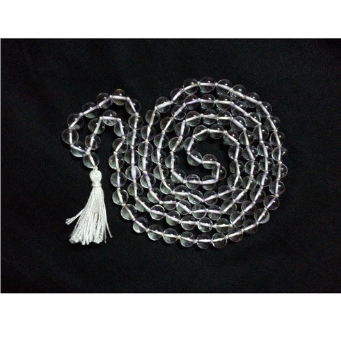 Natural Sphatik Mala Big Size 8.00 8.15 Mm Round Cut