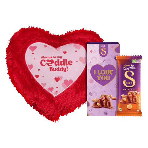 Cadbury Silk Valentines Love Chocolate Bar with Heart Cushion