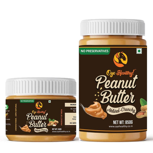 Oye Healthy Peanut Butter Natural Crunchy Combo |850g + 340g