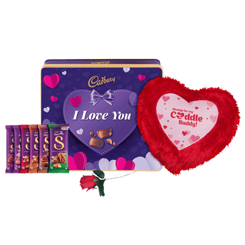 Cadbury Valenitnes Love Tin box with Heart Cushion