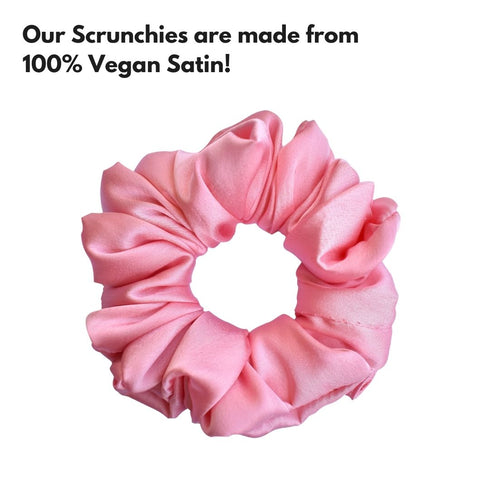 Spekta Set Of 3 Vegan Satin Scrunchies For Hair Avocado Pink & Purple