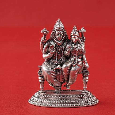 Pure Silver Lakshmi Narasimha Swamy Idol Antique 50g