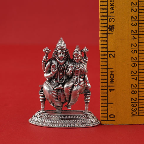 Pure Silver Lakshmi Narasimha Swamy Idol Antique 50g