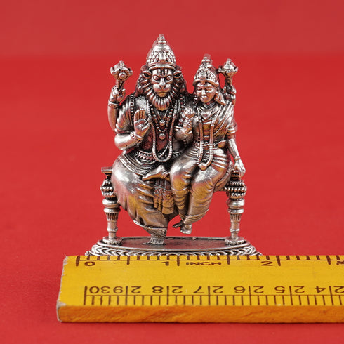 Pure Silver Lakshmi Narasimha Swamy Idol Antique 50g