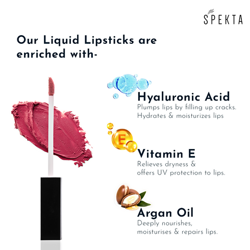 Spekta Transfer Proof Matte Liquid Lipstick 701 Starlet 6ml Berry Red