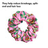 Spekta Set Of 3 Vegan Satin Scrunchies For Hair Avocado Pink & Purple