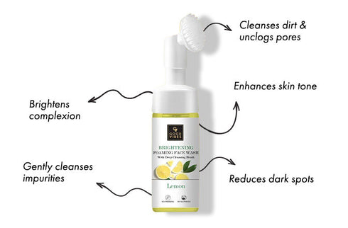 Good Vibes Lemon Brightening Foaming Face Wash With Deep Cleansing Brush 150ml
