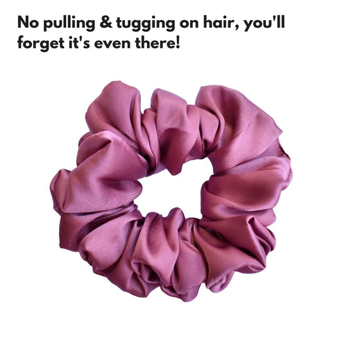 Spekta Set Of 3 Vegan Satin Scrunchies For Hair Avocado Pink & Purple