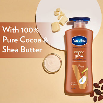 Vaseline Cocoa Glow Serum In Lotion 100% Pure Cocoa and Shea Butter for Glowing and Soft Skin