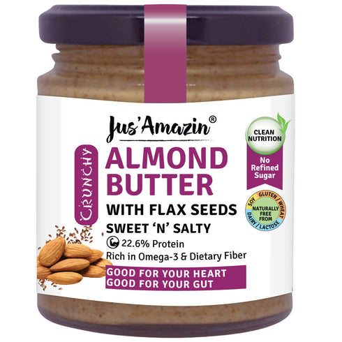 Jus Amazin Almond Butter With Flax Seeds Sweet N Salty