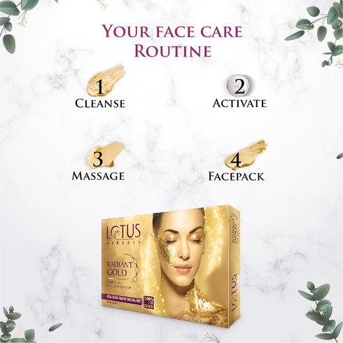 Lotus Radiant Gold Cellular Glow Salon Grade Single Facial Kit