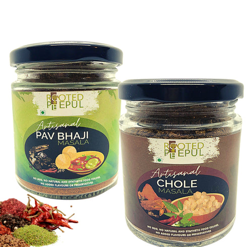 Rooted Peepul Chola Masala, Pav Bhaji Masala Combo 75g