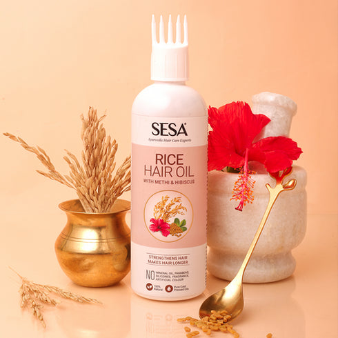 Sesa Rice Hair Oil with Methi and Hibiscus for Long and Strong Hair