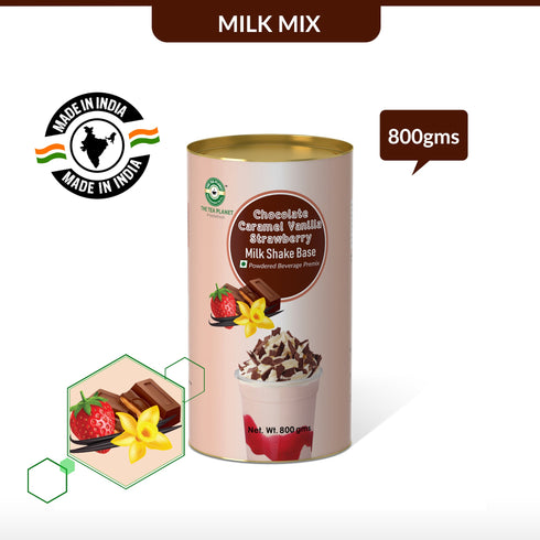 The Tea Planet Milkshake Mix Chocolate Caramel Vanilla Strawberry