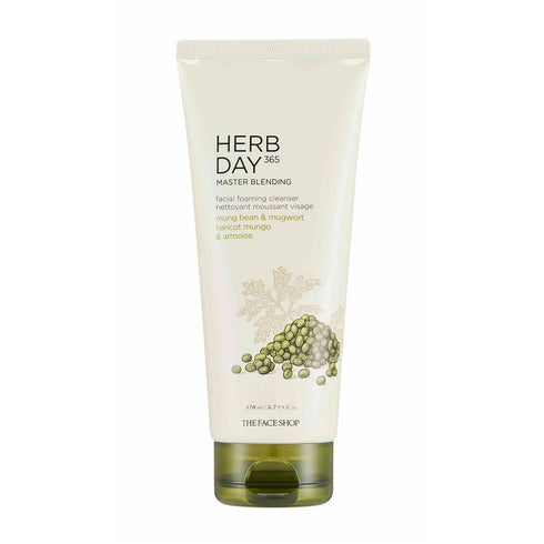 The Face Shop Herb Day 365 Foaming Cleanser - Mungbean & Mugwort 170ml