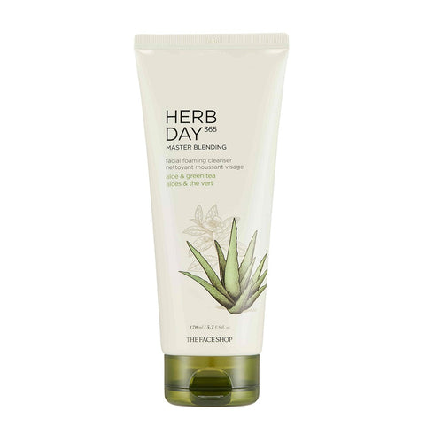 The Face Shop Herb Day 365 Foaming Cleanser - Aloe & Green Tea 170ml