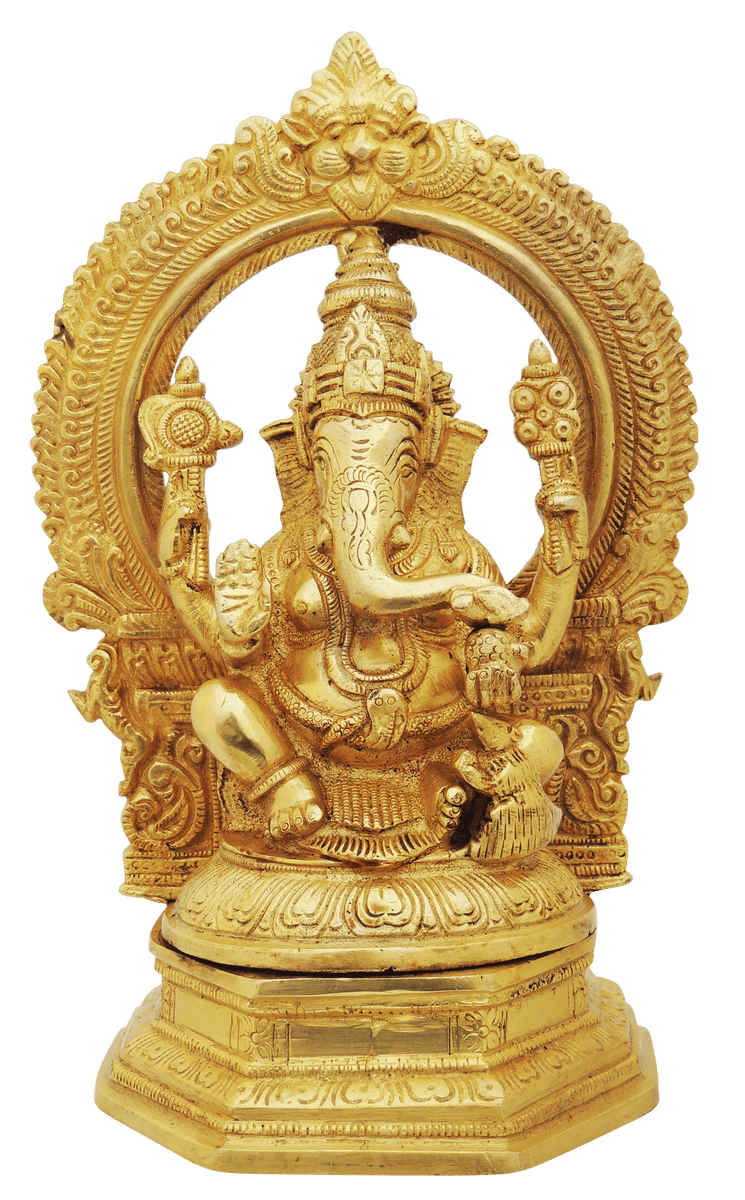 Brass Ganesh Ji God Idol Statue 3.26kg PUSHMYCART
