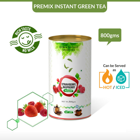 The Tea Planet Strawberry & Rasberry Flavoured Instant Green Tea