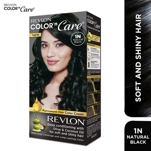 Revlon Color N Care Permanent Hair Color Cream-Natural Black 1N 100ml